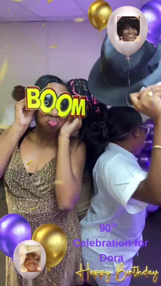 Guest wearing oversized BOOM glasses