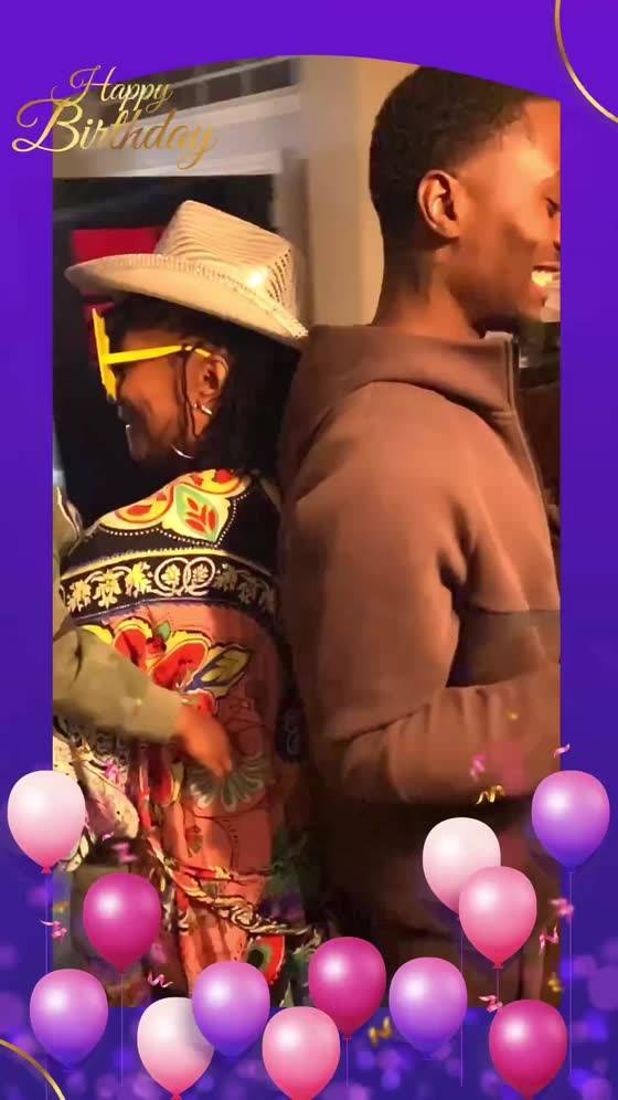 Couple in western hats at a birthday party