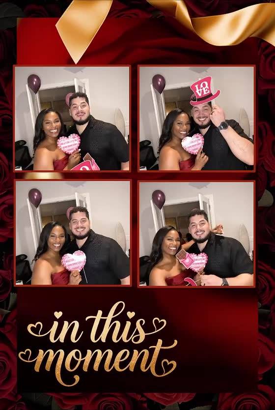 Valentine’s photo booth grid for a couple